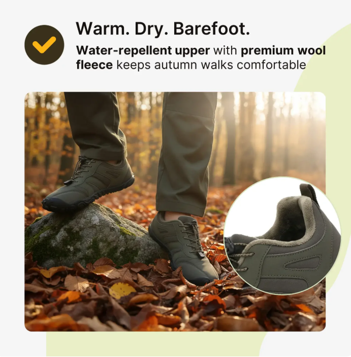 Water-Resistant Autumn Barefoot Shoes with Durable Grip & Cozy Lining (Unisex)